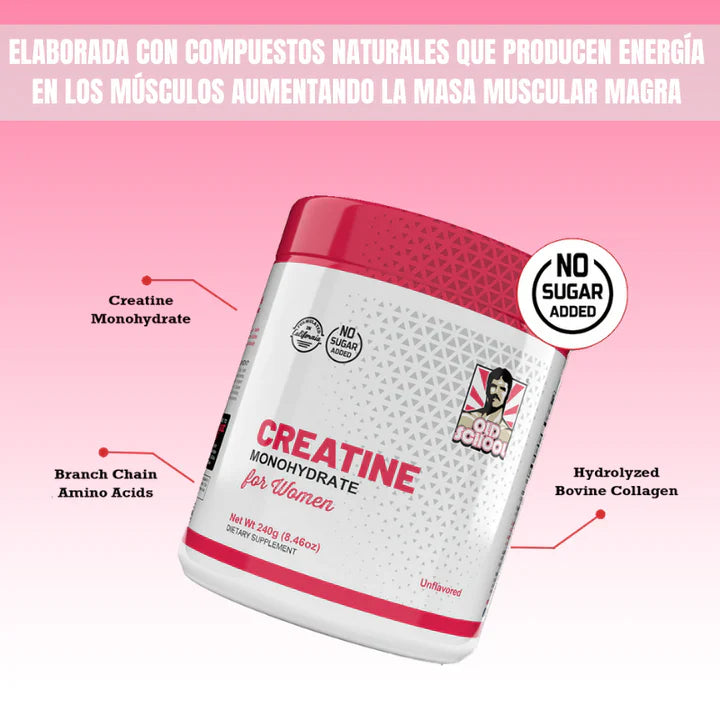 GlutePro Monohidrato de Creatina para Mujeres